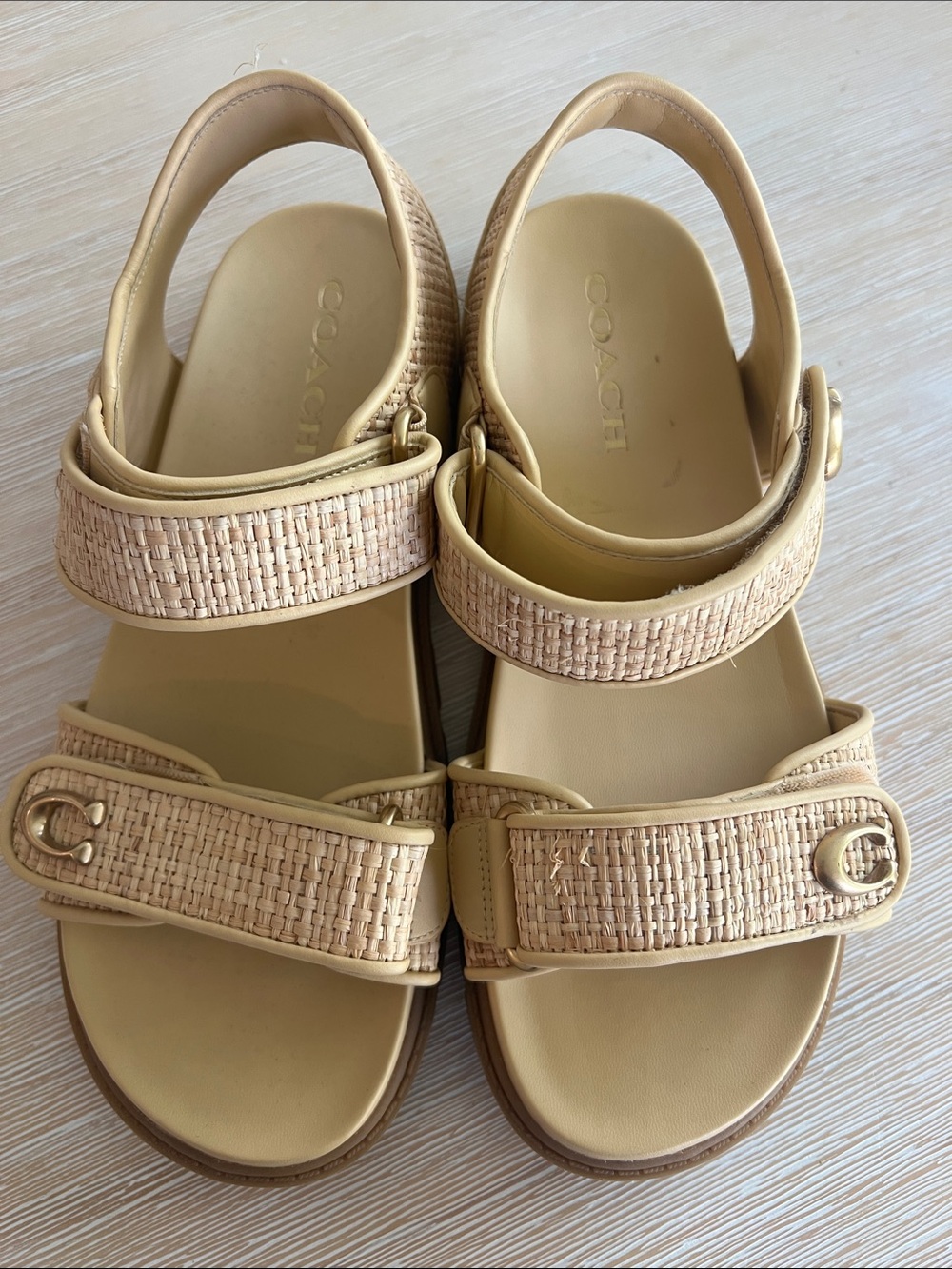 Coach Rattan Gladiator Sandals size 9